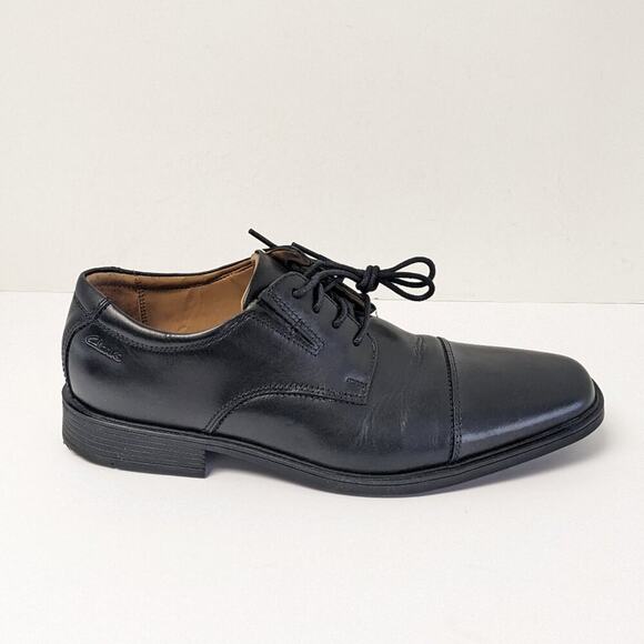 Clarks Tilden Cap Oxford Shoe, Black, Mens 7.5 M main image 6
